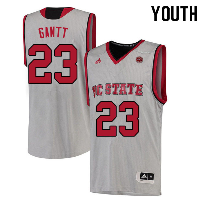 Youth #23 Greg Gantt NC State Wolfpack College Basketball Jerseys Sale-White - Click Image to Close